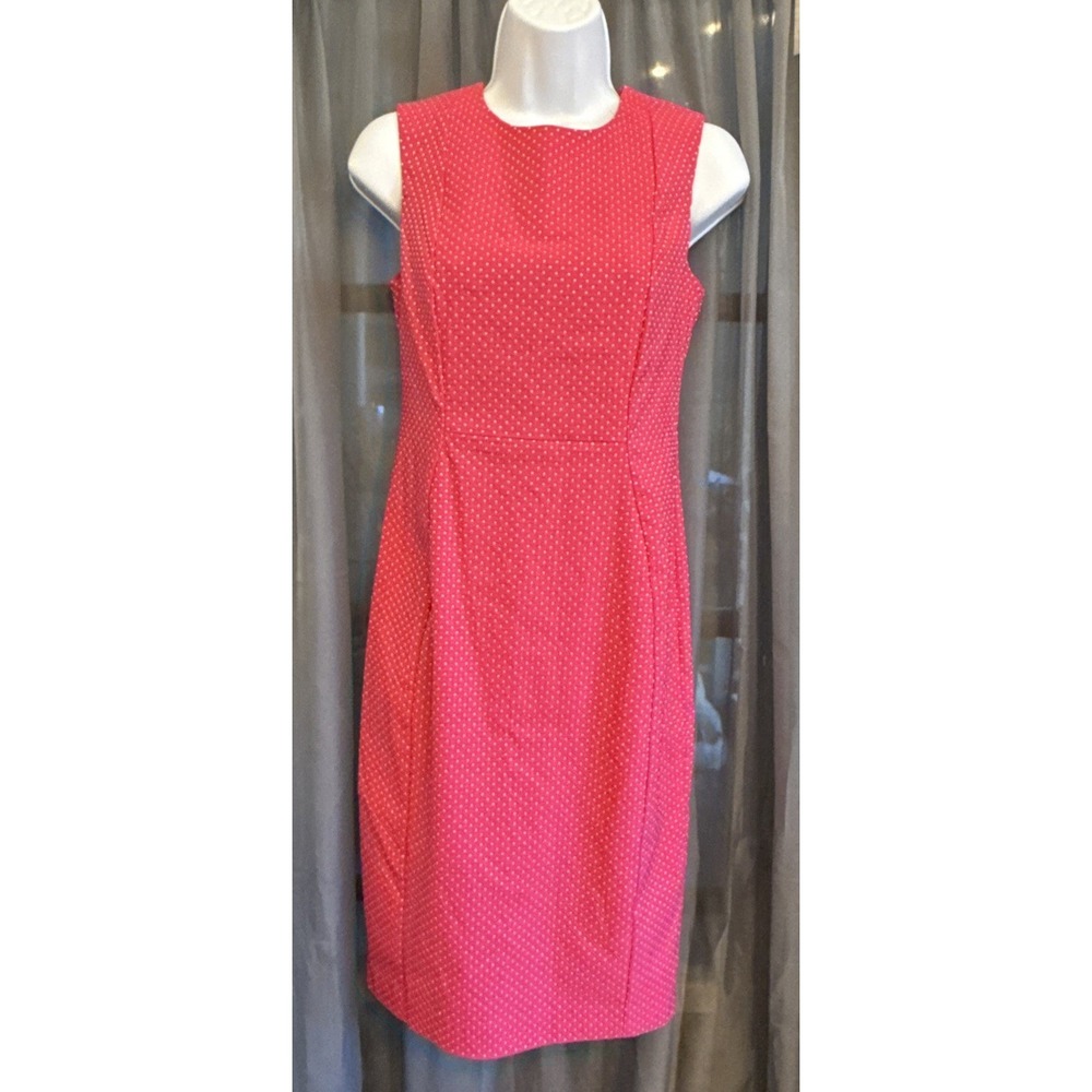 Calvin Klein Pink Polka Dot Sleeveless Sheath Dress - Size 4